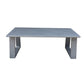 Benzara BM284120 Carlo 50" Slate Gray Square Plank Top Aluminum Outdoor Coffee Table