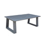 Benzara BM284120 Carlo 50" Slate Gray Square Plank Top Aluminum Outdoor Coffee Table