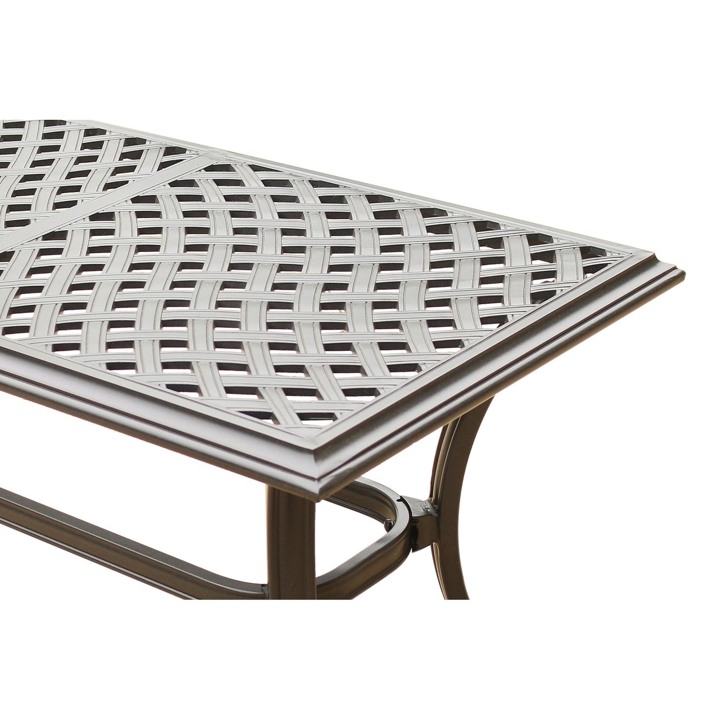 Benzara BM284121 Wynn 43" Gray Rectangular Lattice Pattern Outdoor Coffee Table