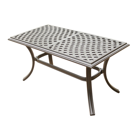 Benzara BM284121 Wynn 43" Gray Rectangular Lattice Pattern Outdoor Coffee Table