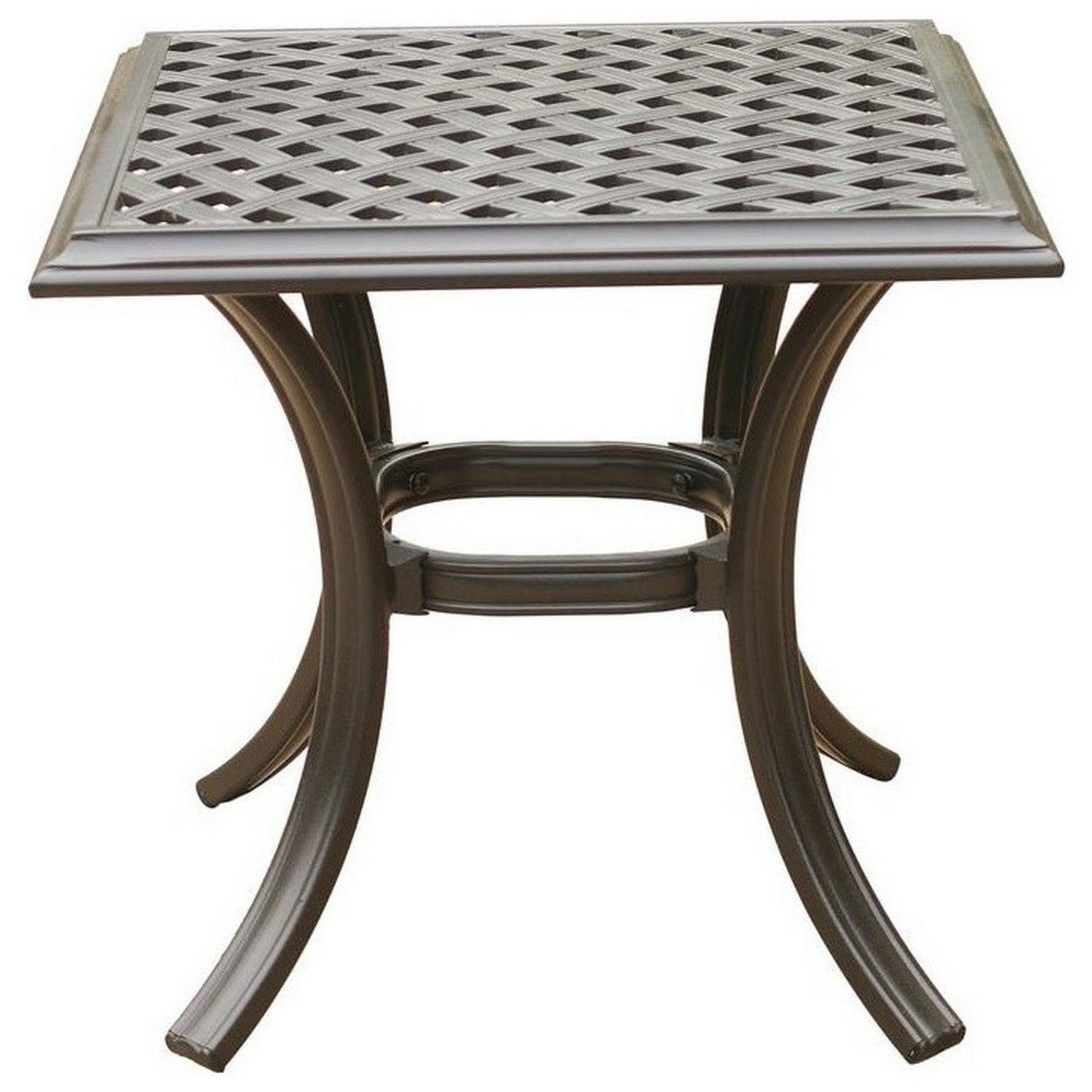 Benzara BM284135 Wynn 22" Espresso Lattice Cast Aluminum Outdoor End Table