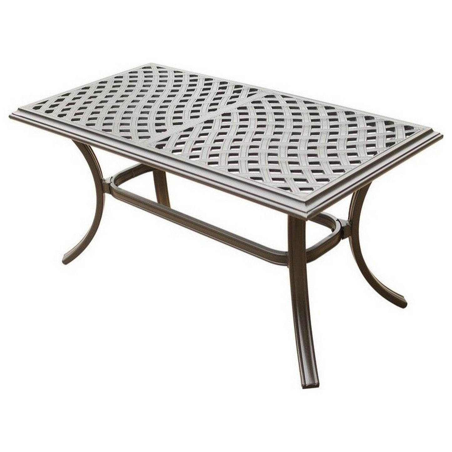 Benzara BM284141 Wynn 43" Espresso Lattice Design Aluminum Outdoor Coffee Table