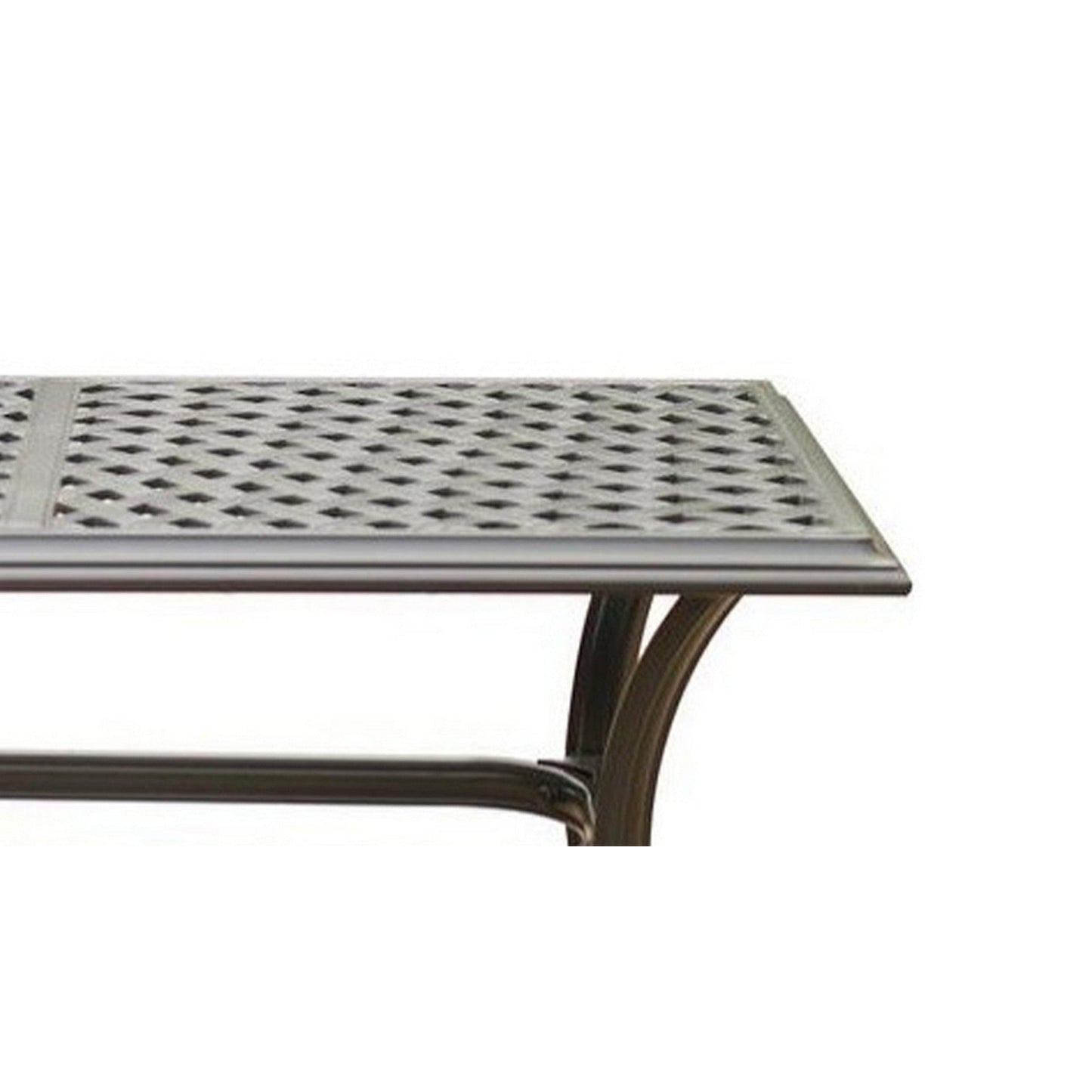 Benzara BM284141 Wynn 43" Espresso Lattice Design Aluminum Outdoor Coffee Table