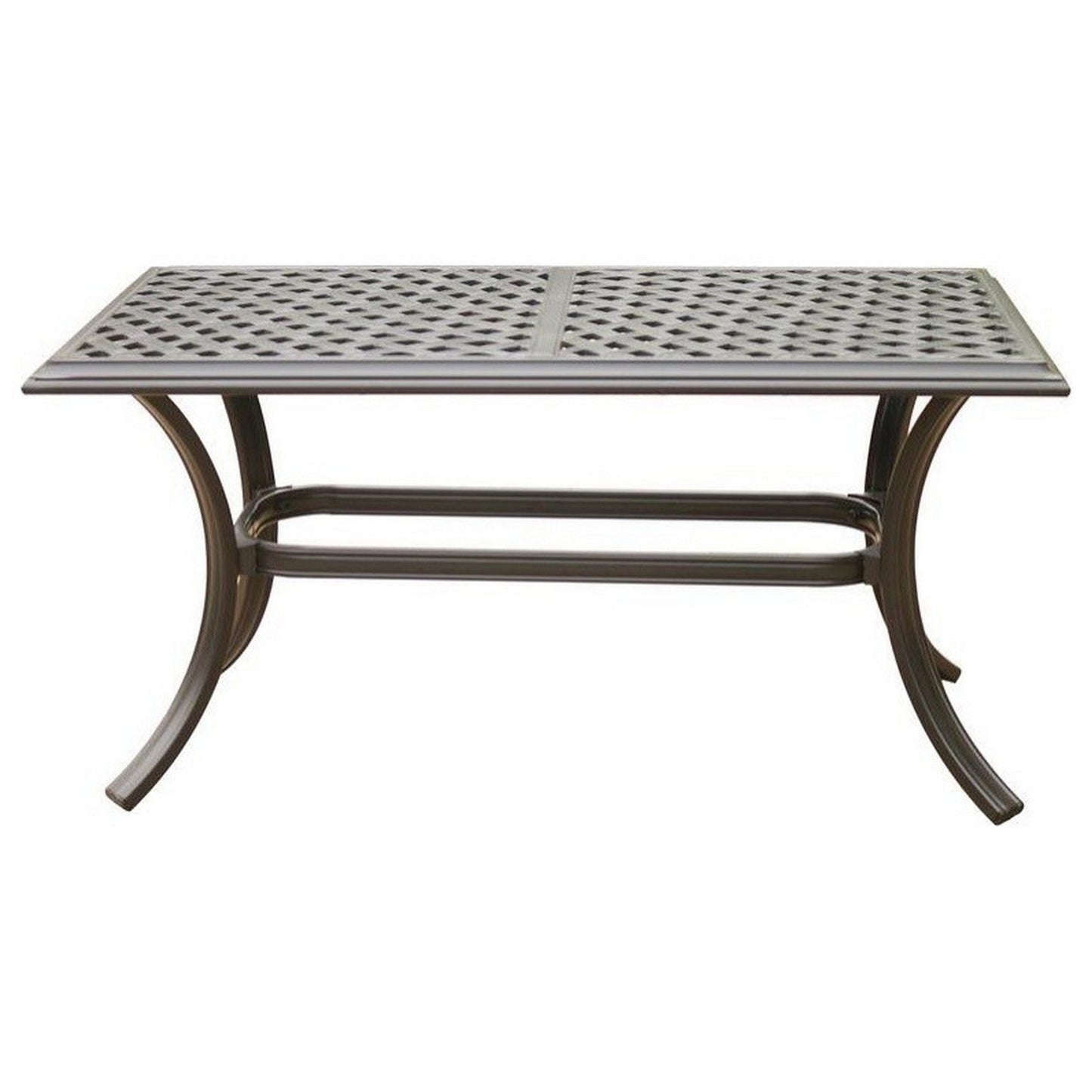 Benzara BM284141 Wynn 43" Espresso Lattice Design Aluminum Outdoor Coffee Table