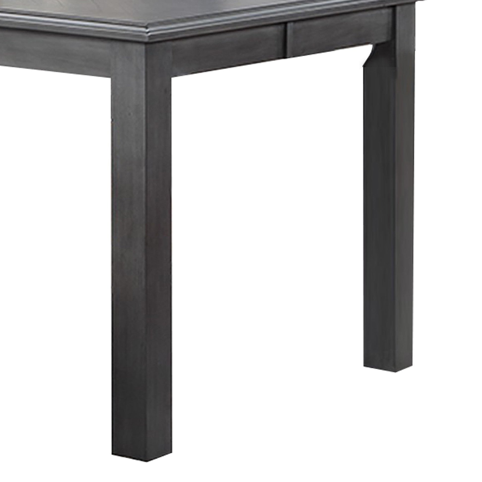 Benzara BM284338 Ivy 60" Modern Gray Rectangular Rubberwood Dining Table with Molded Trim