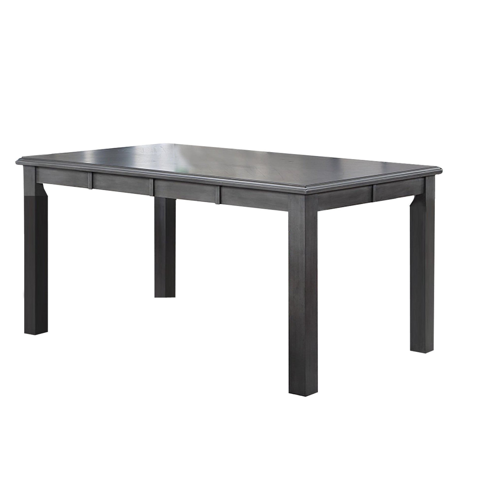 Benzara BM284338 Ivy 60" Modern Gray Rectangular Rubberwood Dining Table with Molded Trim