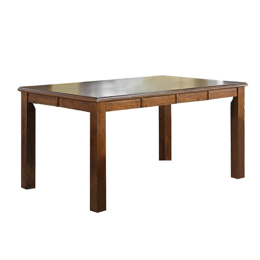 Benzara BM284340 Ivy 60" Modern Rectangular Dining Table with Rubberwood Frame, Warm Brown