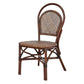 Benzara BM284741 19" Dual Toned Brown Classic Rattan Wood Armless Chair With Curved Back