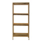 Benzara BM284823 Jael 43" Gold 4-Tier Display Rack with Tray Shelves and Mirrored Bottom