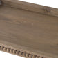 Benzara BM285018 24" Brown Rustic Wood Serving Tray With Iron Handles and Classic Trim