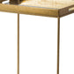 Benzara BM285203 26", 23", 19" Gold Accent Table Set of 3, Removable Mirrored Trays