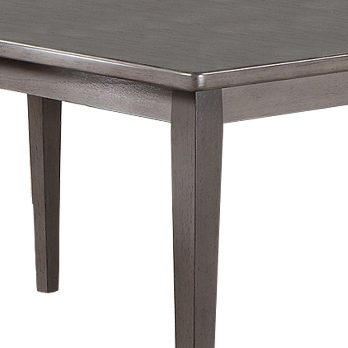 Benzara BM286291 Kya 60" Rectangular Dining Table with Dark Gray Top, Gray Tapered Legs