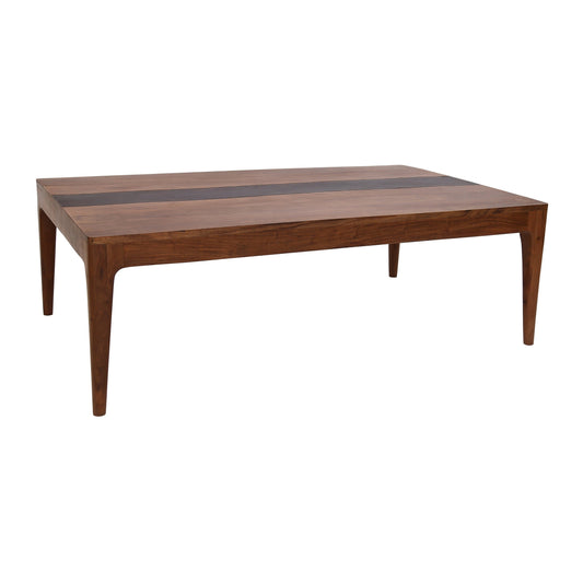 Benzara BM286319 70" Dining Table with Live Edge Acacia Wood and Natural Textures in Brown