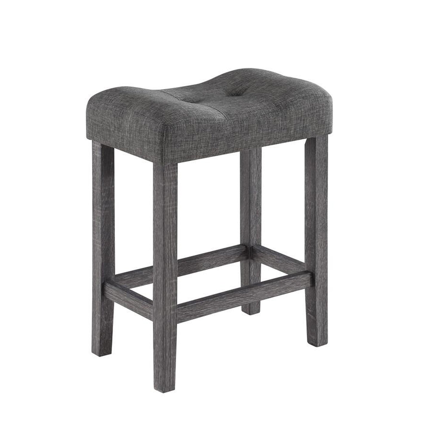 Benzara BM287574 Dana 5-Piece Smooth Gray 5-Piece Counter Height Table Set With Deep Tufted Stools