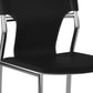 Benzara BM288104 Jeb 18" Black Modern Side Chair with Chrome Finished Base and Genuine Leather