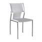 Benzara BM288105 Jeb 18" White Genuine Leather Modern Side Chair with Chrome Finished Base