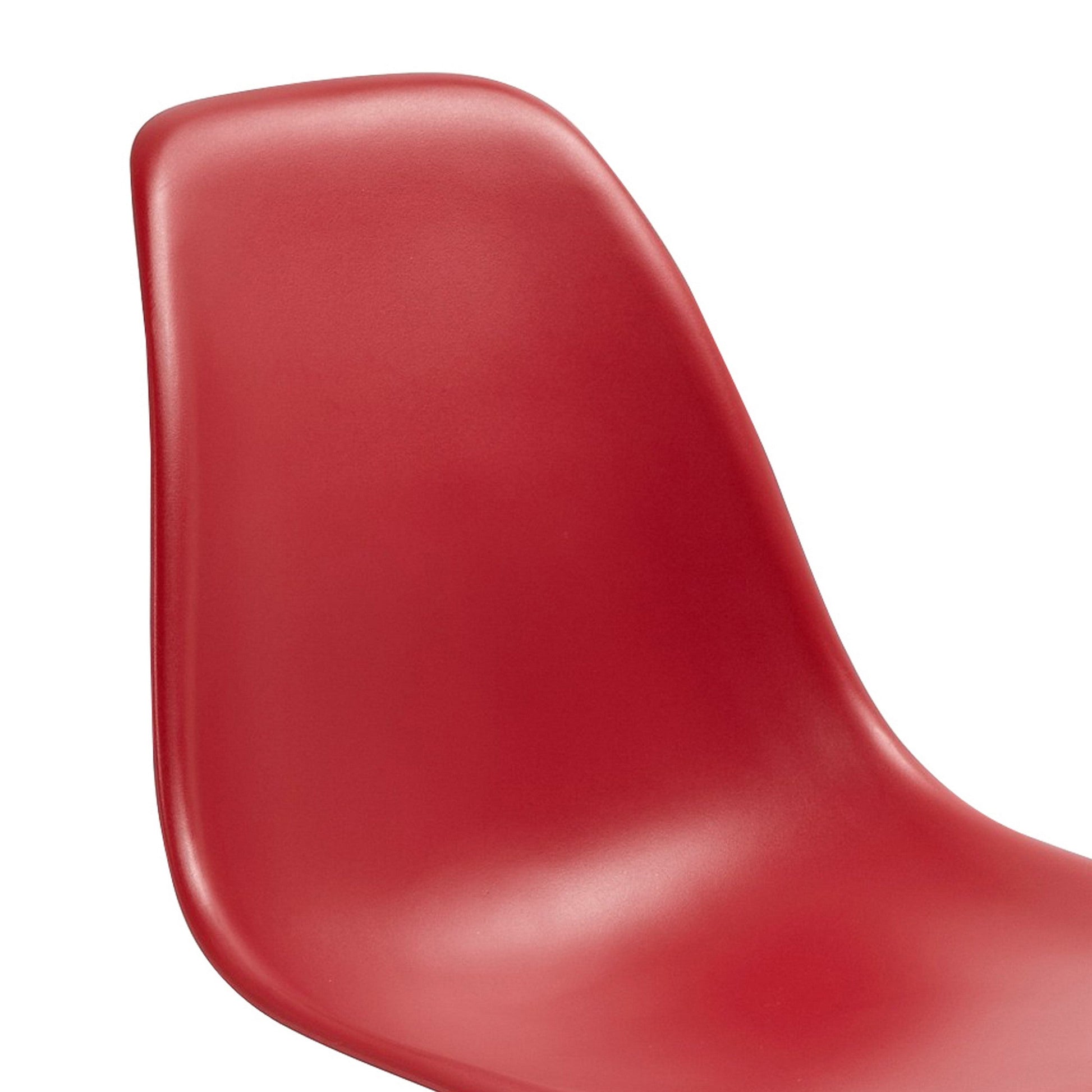 Benzara BM288109 Louie 21" Striking Red Modern Side Chair with Chrome Finished Legs