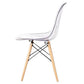 Benzara BM288110 Louie 21" Translucent Seating Modern Side Chair with Wood Finished Legs