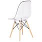 Benzara BM288110 Louie 21" Translucent Seating Modern Side Chair with Wood Finished Legs