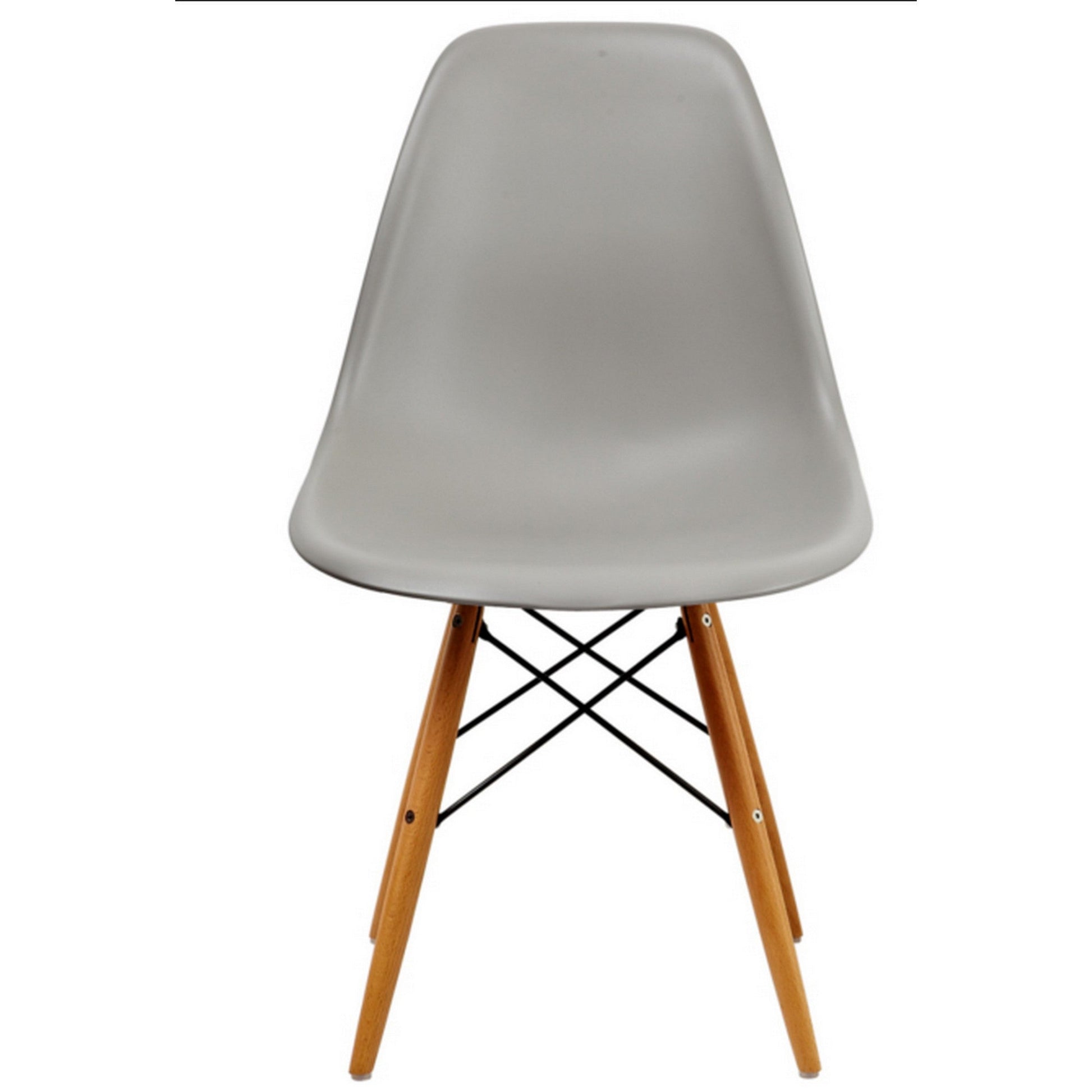 Benzara BM288111 Louie 21" Smooth Gray Modern Side Chair with Wood Finished Legs