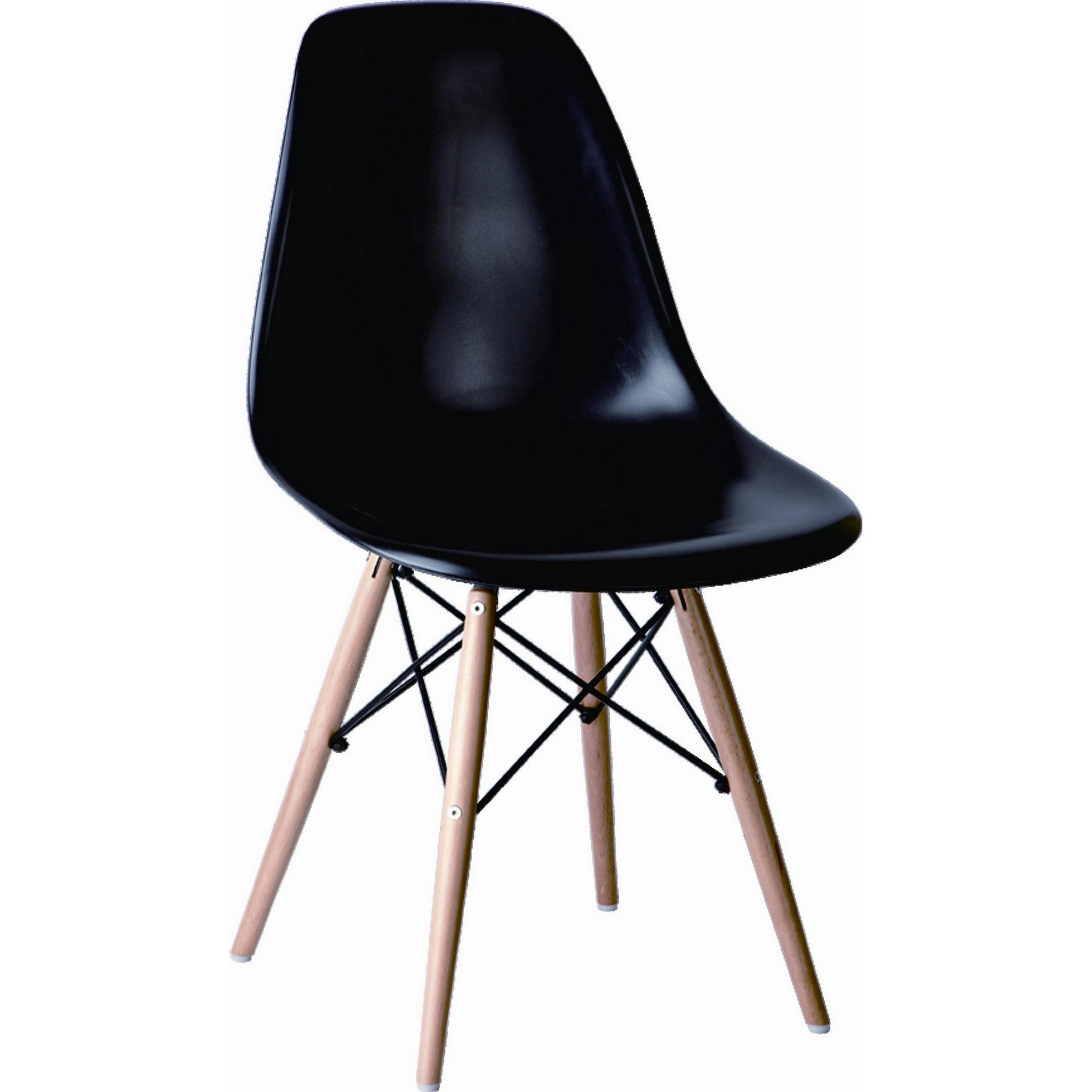 Benzara BM288112 Louie 21" Bold Jet Black Modern Side Chair with Wood Finished Legs