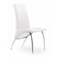 Benzara BM288125 Roan 17" Sleek Crisp White Vegan Leather Accent Chair With Chrome Legs