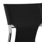 Benzara BM288128 Jeb 18" Gray Genuine Leather Modern Side Chair With Chrome Finished Base