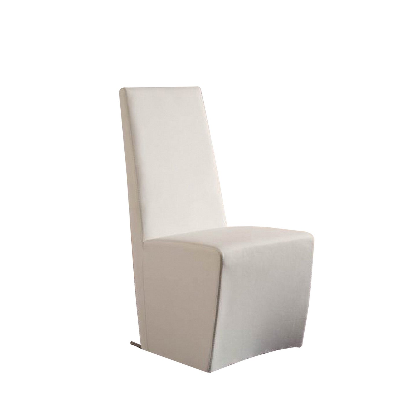 Benzara BM288169 Rox 18" All White Faux Leather Upholstered Body Modern Accent Chair