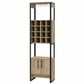 Benzara BM293716 Isa 71" Natural Brown Wood Standing Bar Cabinet With 16 Cubbies