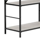 Benzara BM294003 Gem 63" Freestanding Bookcase With 4 Wood Shelves and Open Black Metal Frame