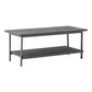 Benzara BM294082 43" Gray Composite Wood Surface Modern Coffee Table With Metal Base