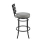 Benzara BM295464 Siona 26" Gray Faux Leather Swivel Counter Stool Chair With Slatted Back