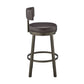 Benzara BM295494 Eleanor 26" Brown Faux Leather Seat Round Seat Swivel Counter Stool Chair