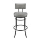 Benzara BM295496 Felicity 26" Gray Faux Leather Seat Round Seat Swivel Counter Stool Chair