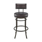 Benzara BM295498 Felicity 26" Brown Faux Leather Seat Round Seat Swivel Counter Stool Chair