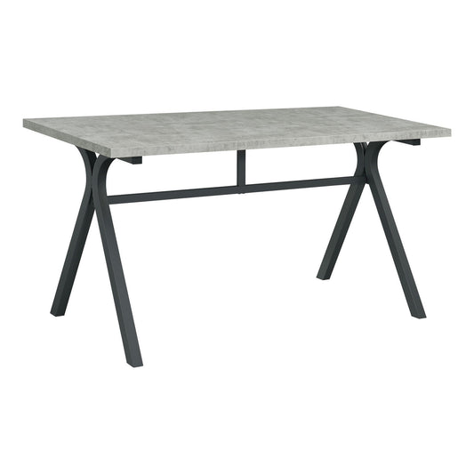 Benzara BM296116 Ota 60" Dark Gray Metal Rectangular Writing Desk with Light Gray Wood Top