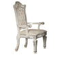 Benzara BM296847 24" Antique Pearl Executive Office Armchair with Scrolled Molded Trim