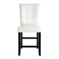 Benzara BM296875 Nok 25" White and Black Counter Chair with Button Tufted Back, Set of 2