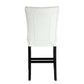 Benzara BM296875 Nok 25" White and Black Counter Chair with Button Tufted Back, Set of 2