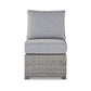 Benzara BM296963 24" Outdoor Accent Chair with Gray Cushions and All-Weather Resin Wicker