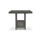 Benzara BM296969 60" Weathered Gray Counter Height Table with Single Shelf and Extension Leaf