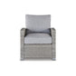 Benzara BM296992 Dune 24" Gray Resin Wicker Outdoor Lounge Chair with Polyester Upholstery