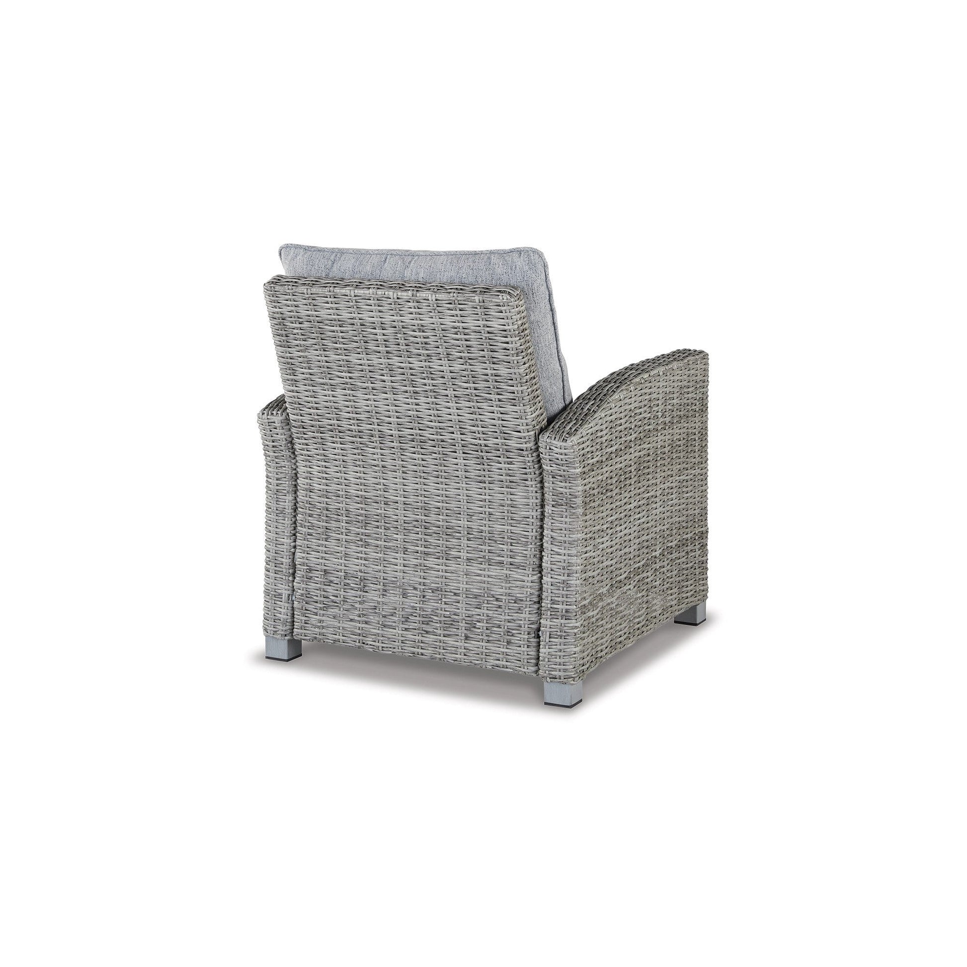 Benzara BM296992 Dune 24" Gray Resin Wicker Outdoor Lounge Chair with Polyester Upholstery