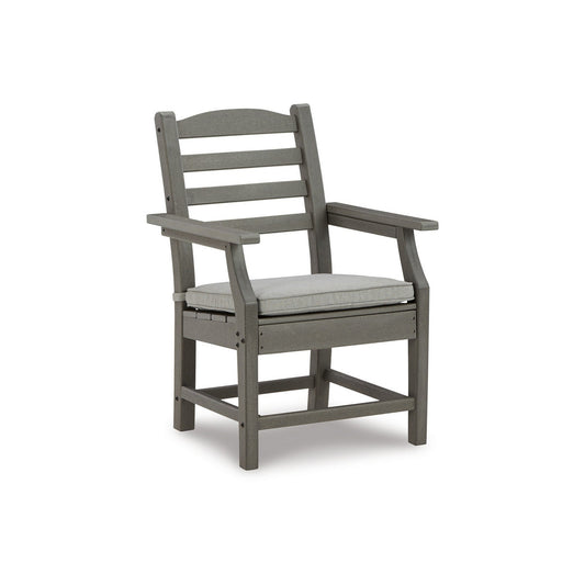 Benzara BM296995 Clio 25" Gray Frame Outdoor Armchair with Polyester Fabric, Set of 2