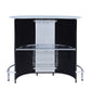 Benzara BM68975 White and Black Contemporary Bar Unit With Frosted Glass Top