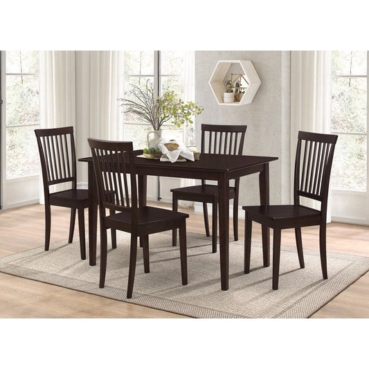 Benzara BM69419 Sophisticated And Sturdy 5 Piece Wooden Dining Set, Brown