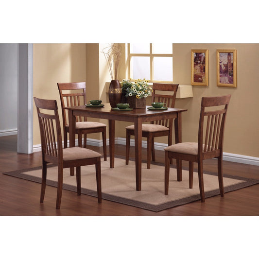 Benzara BM69424 Classy 5 Piece Wooden Dining Table Set, Brown