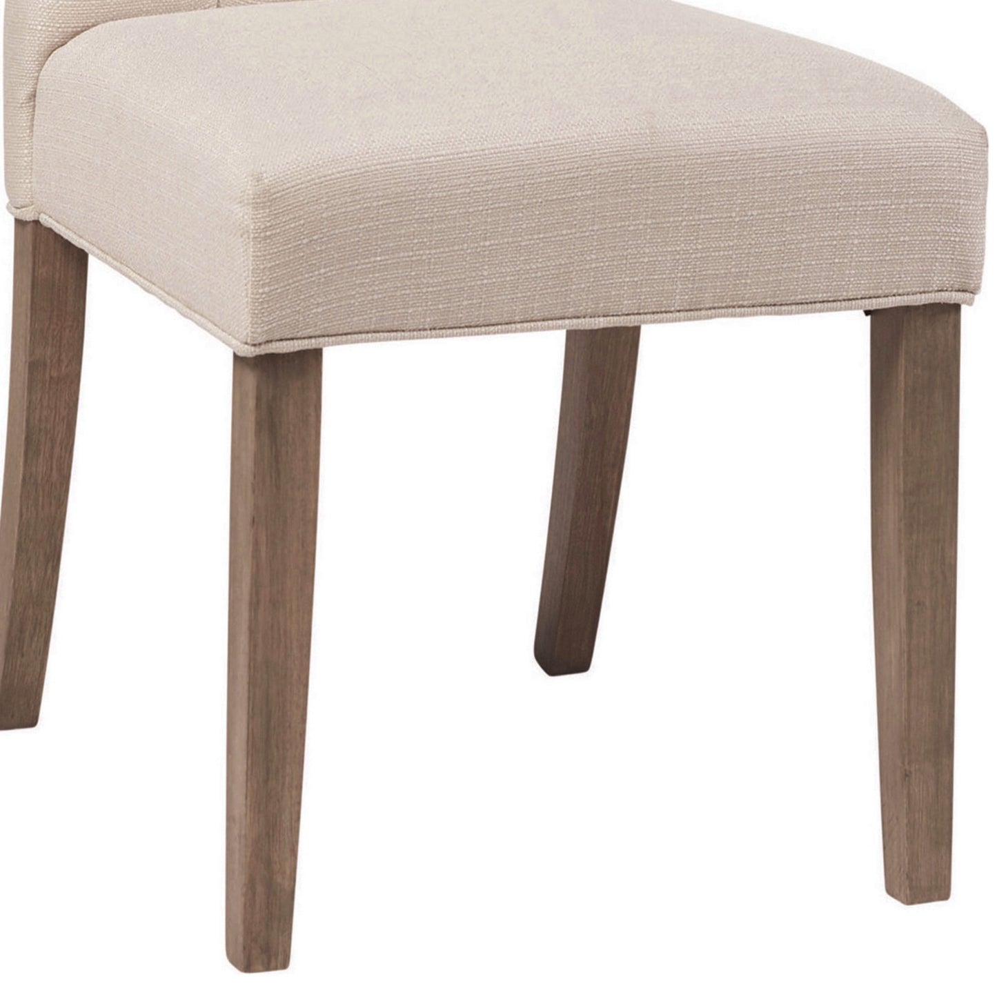 Benzara Beige Dining Chair With Button Tufted Back Set of Two