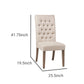 Benzara Beige Dining Chair With Button Tufted Back Set of Two