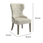 Benzara Beige Luxurious And Comfy Button Tufted Dining Chair